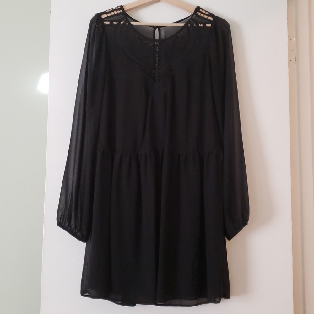 Sheer black flowy dress by Express